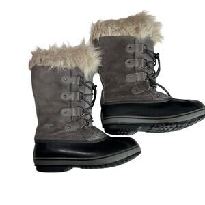 Sorel Boots Women’s Size 4 US Joan Of Arctic Hand Crafted Waterproof Gray Suede